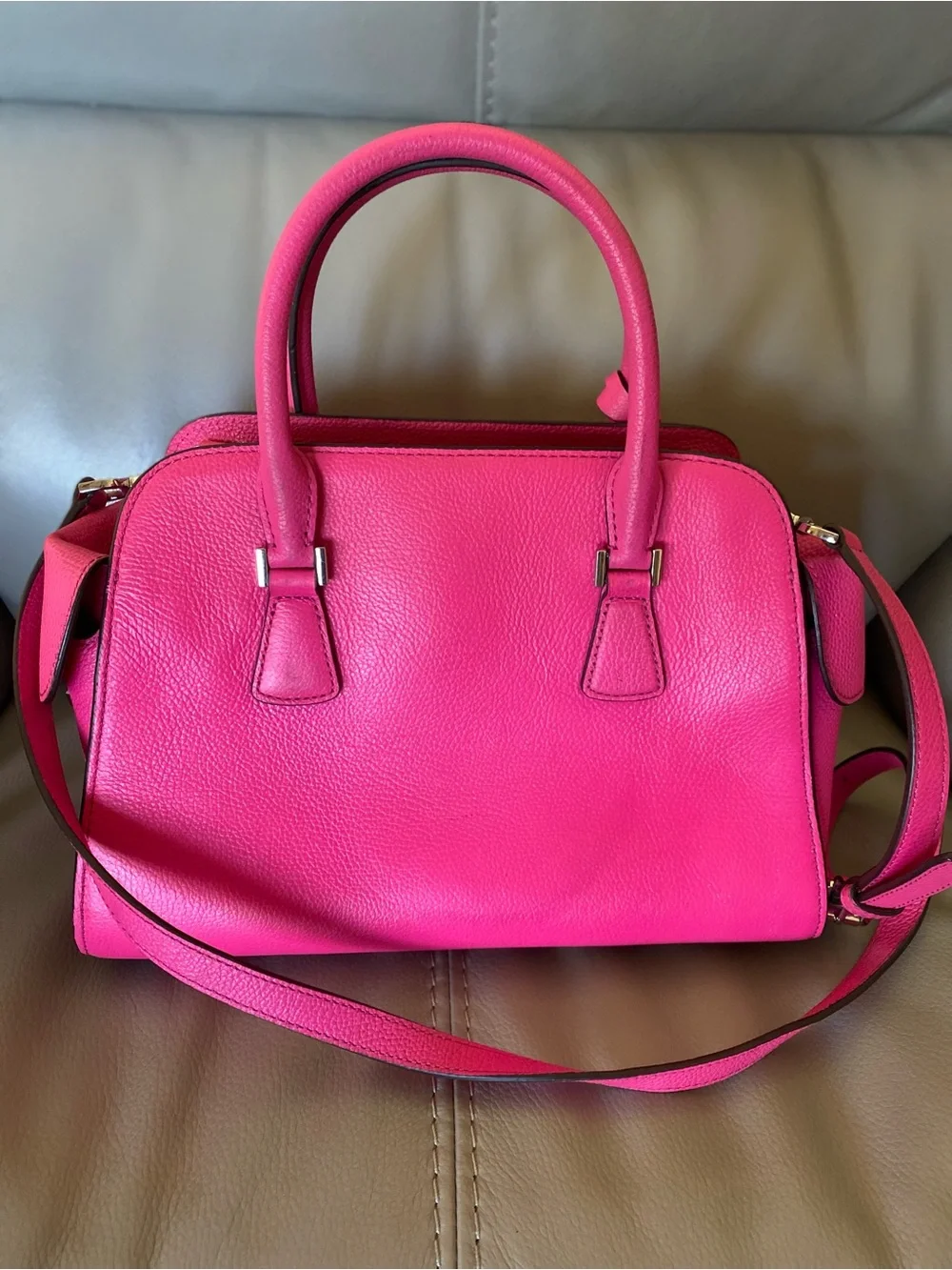 Michael Kors Hot Pink Leather Satchel